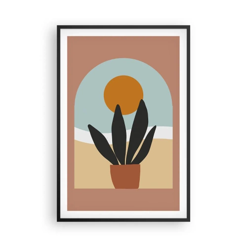 Pôster com moldura preta - Pequenas alegrias - 61x91 cm