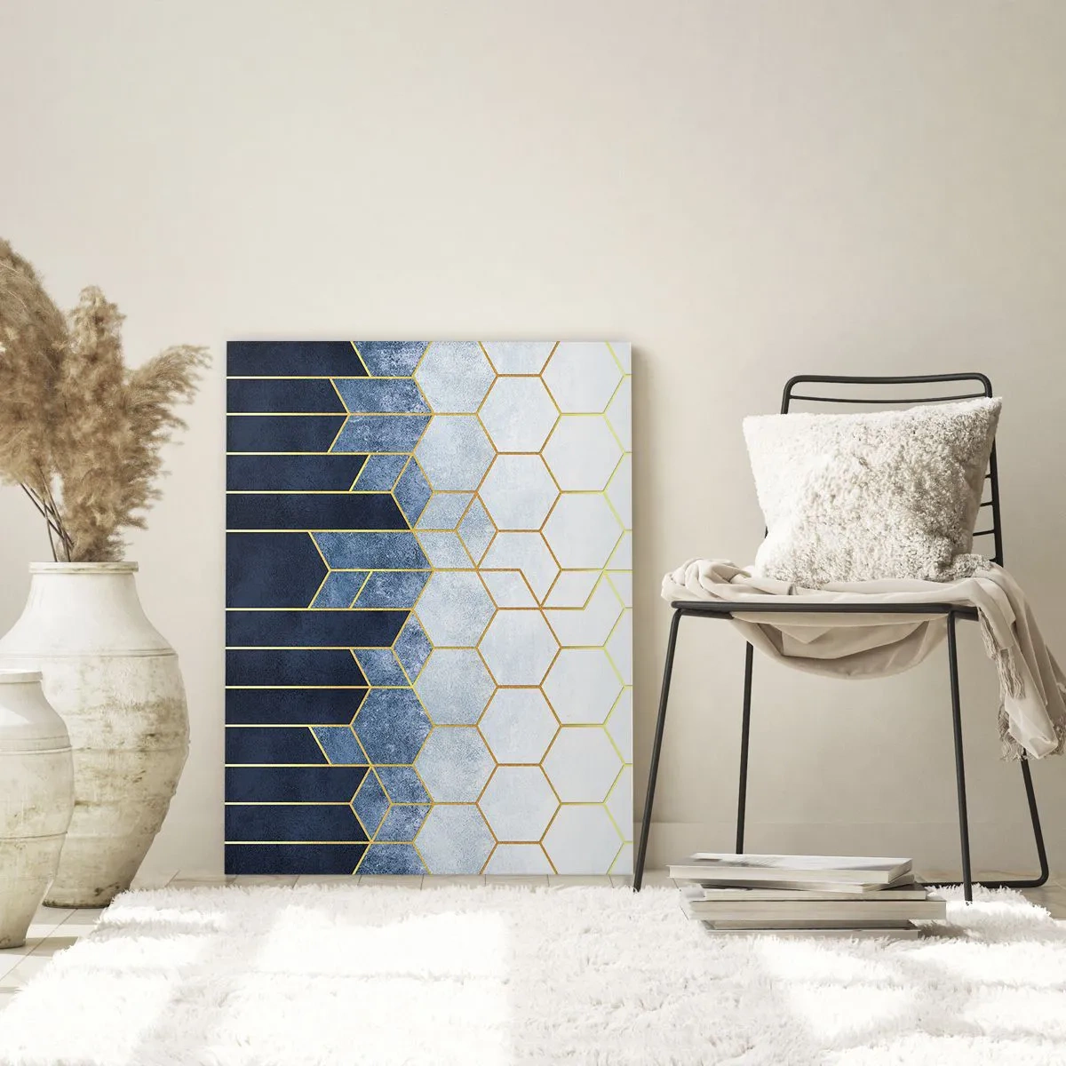 Quadro em vidro - Composição em ritmo sincopado - 70x100 cm