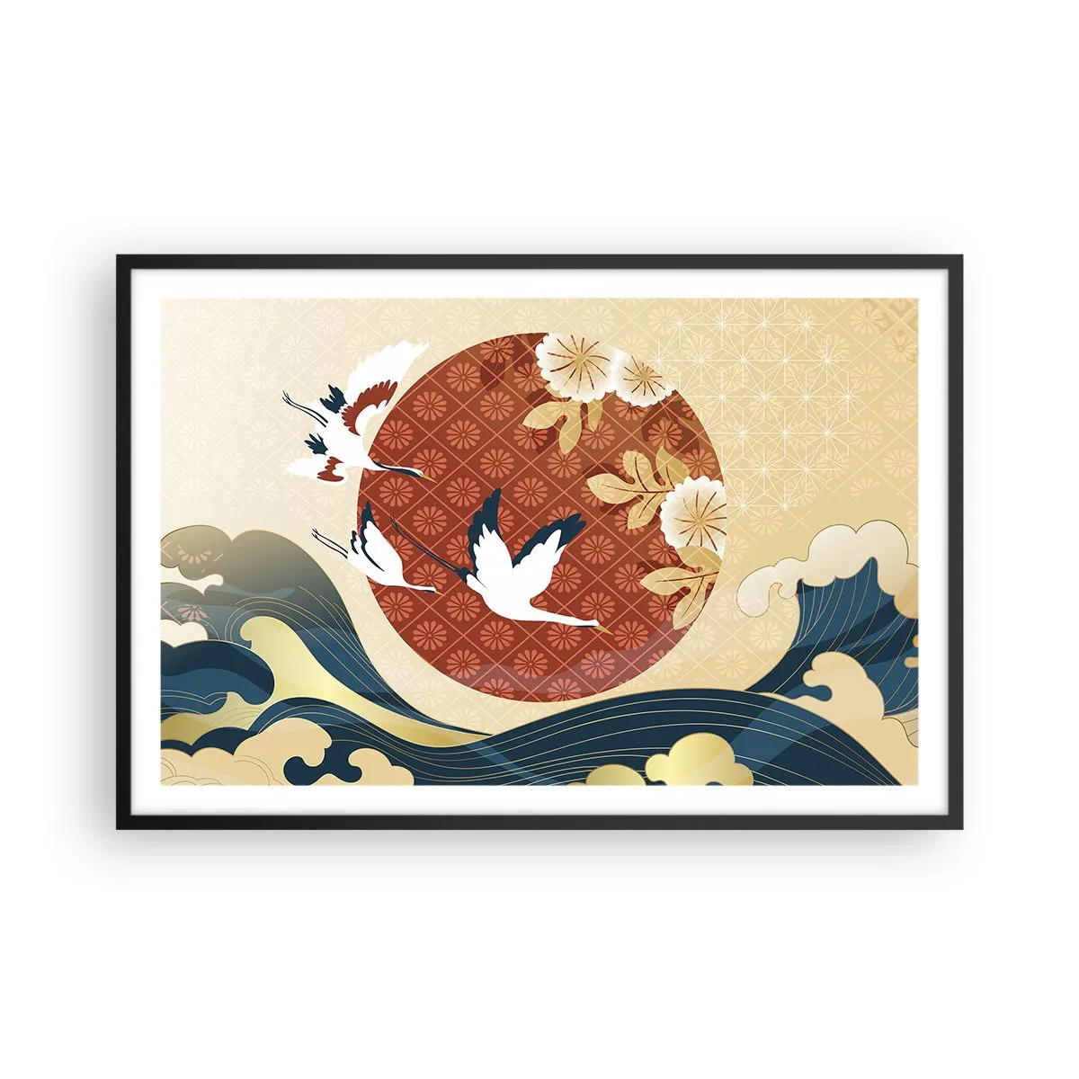 Pôster com moldura preta - Conto de fadas japonês - 91x61 cm