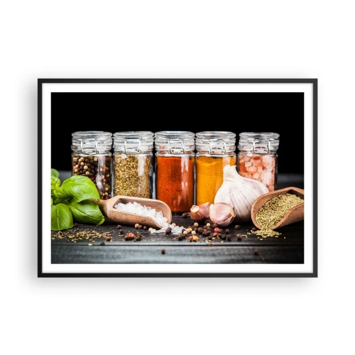 Pôster com moldura preta - Para que a vida tenha um sabor - 100x70 cm