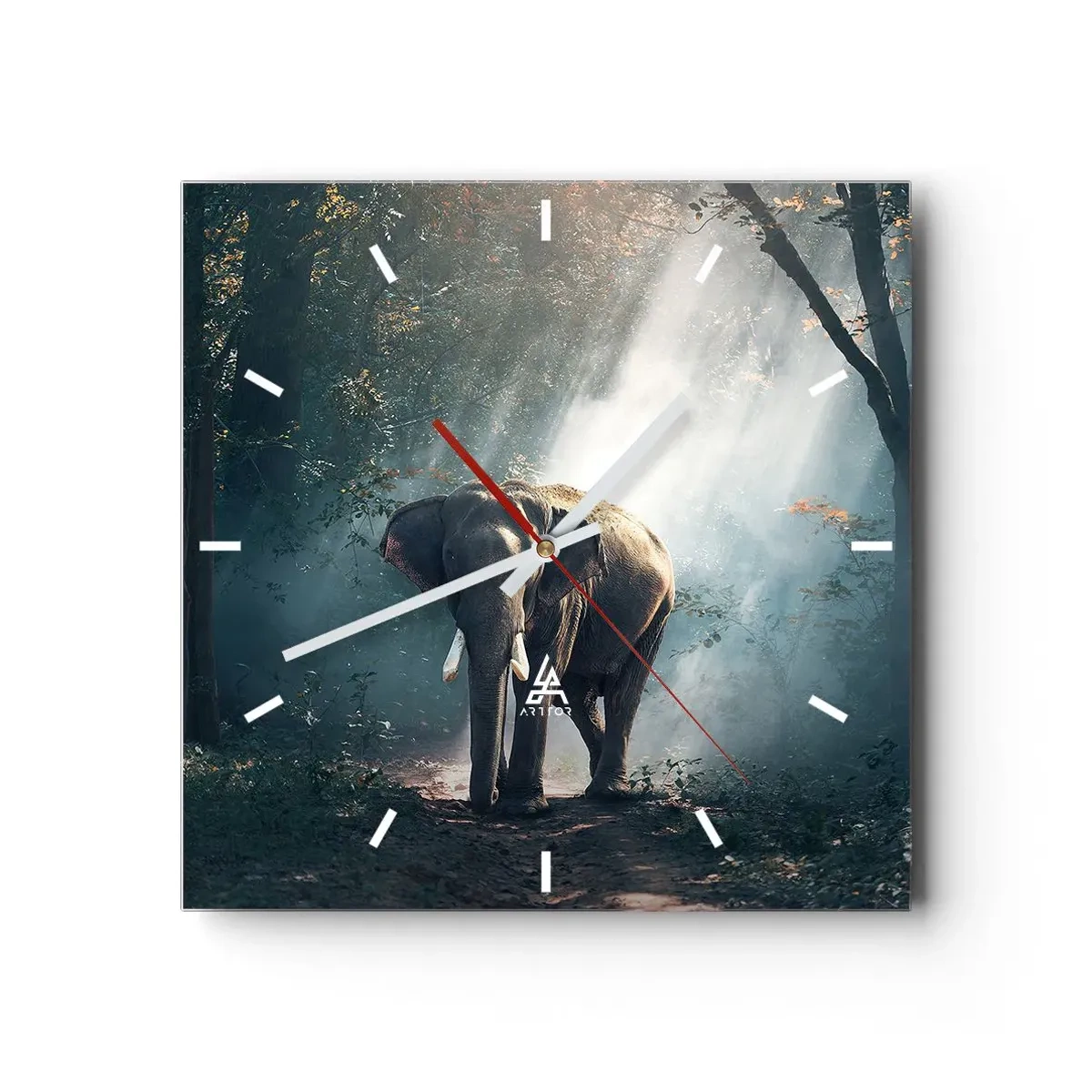 Relógio de parede - Relógio em vidro - Um passeio descontraído - 40x40 cm