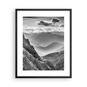 Pôster com moldura preta - Até ao horizonte - 40x50 cm