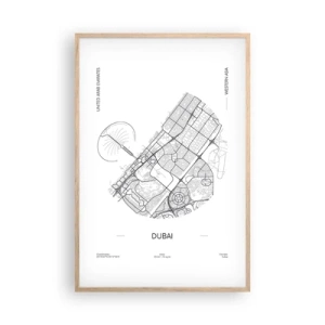 Pôster com moldura de carvalho claro - Anatomia de Dubai - 61x91 cm