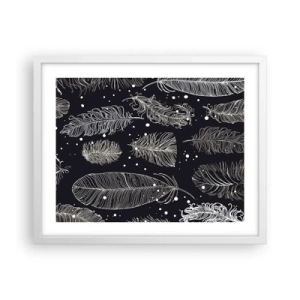 Pôster em moldura branca - Rendas de penas - 50x40 cm