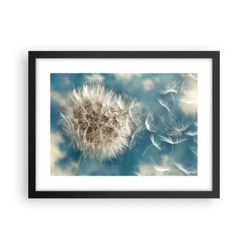 Pôster com moldura preta - Respiração de um anjo - 40x30 cm