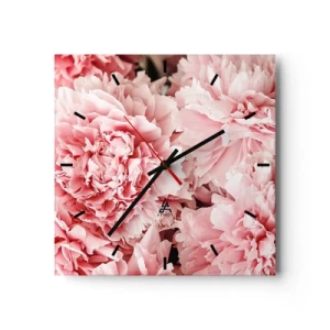Relógio de parede - Relógio em vidro - Sonho rosa - 40x40 cm