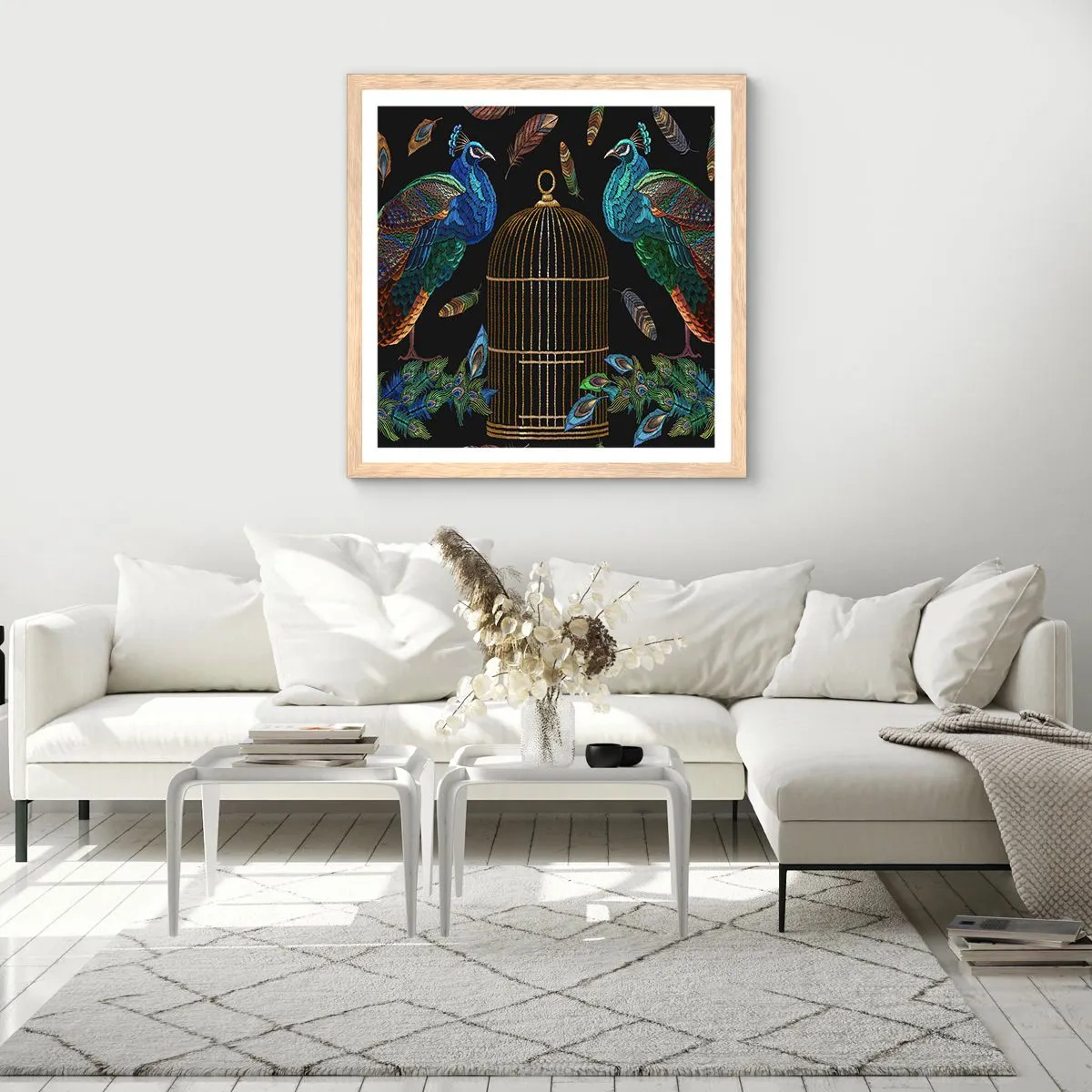 Pôster com moldura de carvalho claro - Em vestes reais - 30x30 cm