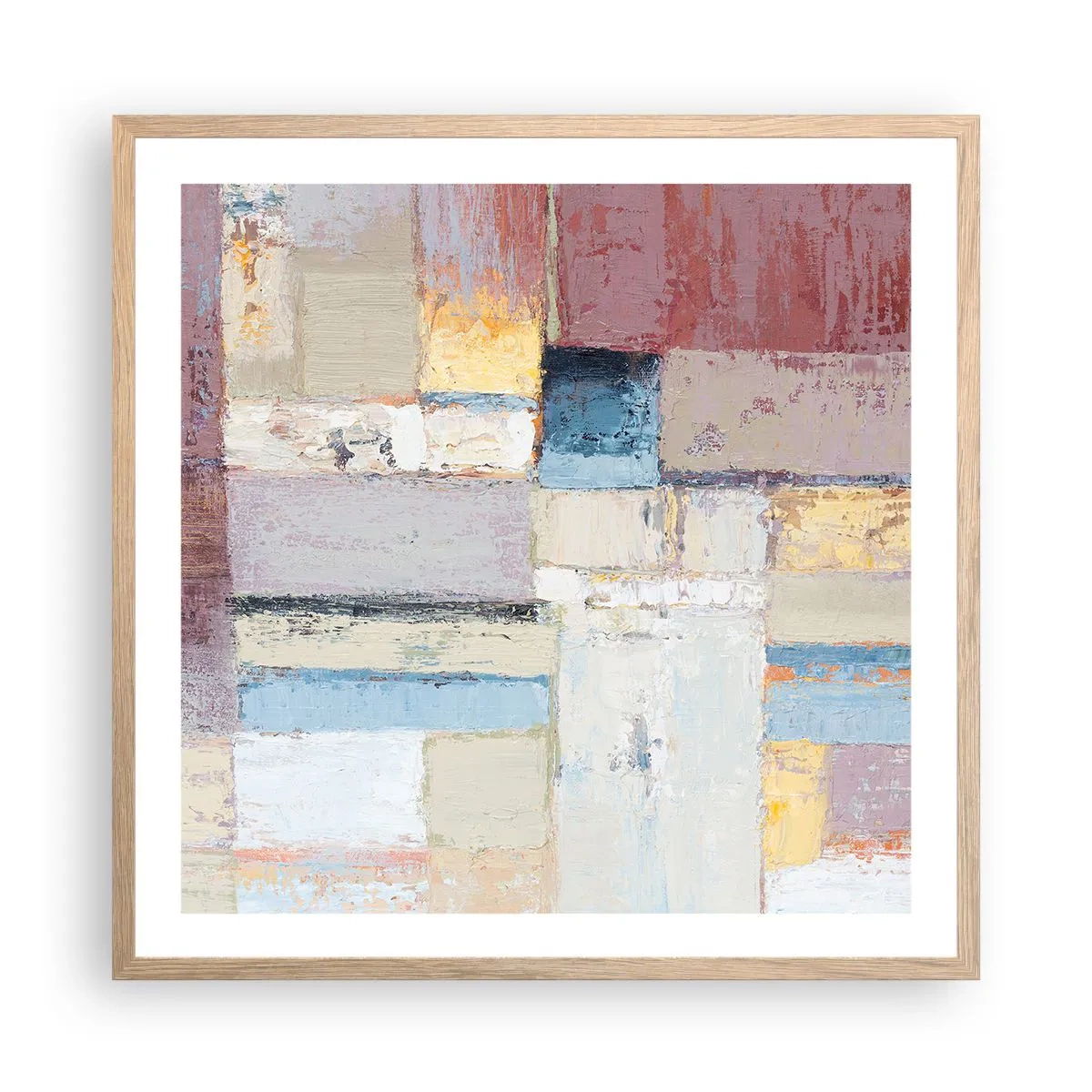 Pôster com moldura de carvalho claro - A paz da geometria - 60x60 cm