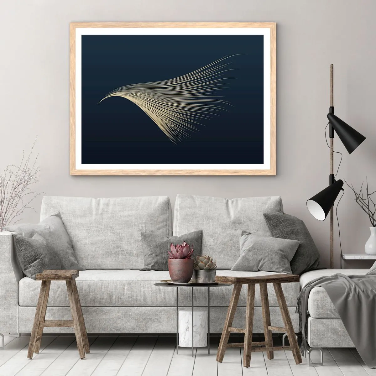 Pôster com moldura de carvalho claro - Como o cabelo de um anjo - 100x70 cm