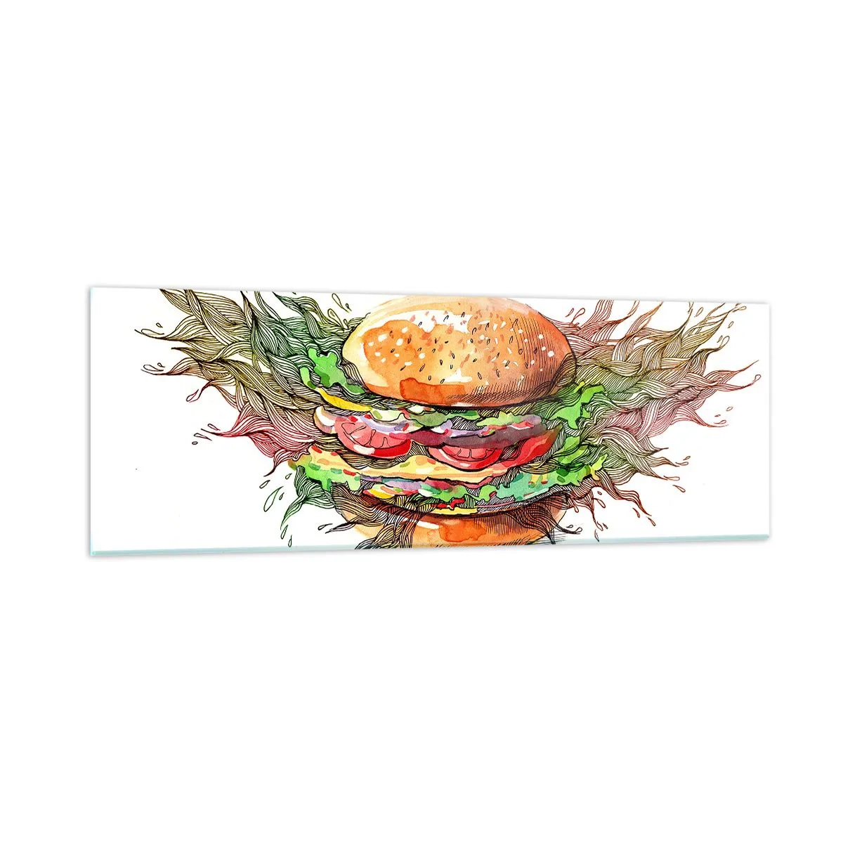 Quadro em vidro - Tentação quente - 90x30 cm