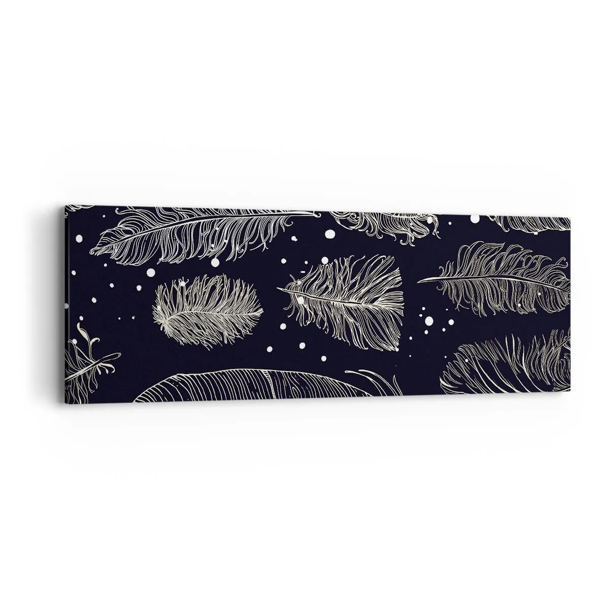 Quadro em tela - Rendas de penas - 90x30 cm