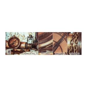 Amostra de papel de parede Premium Canvas - Uma aventura pirata no Caribe - Náutico, Piratas, Bússola - 100x30 cm