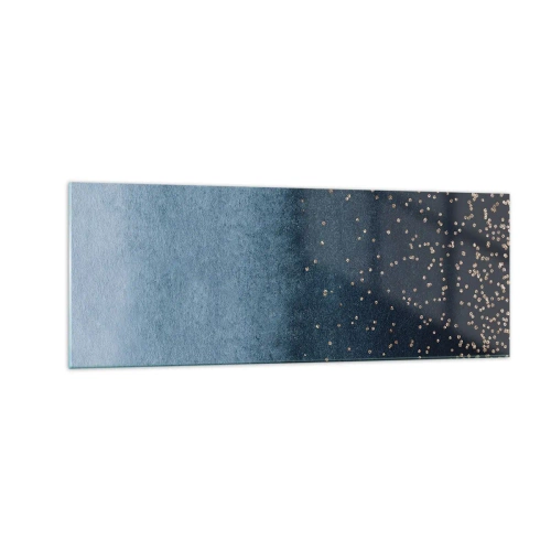 Quadro em vidro - Composição – fases azuis - 140x50 cm