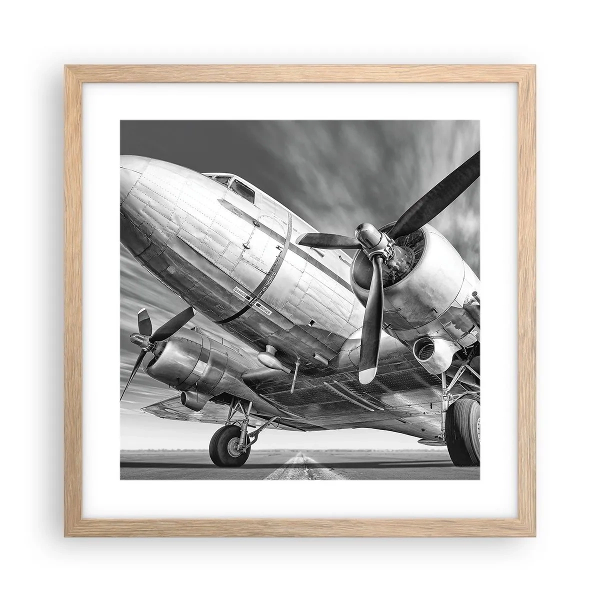 Pôster com moldura de carvalho claro - Sempre pronto a voar - 40x40 cm