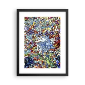 Pôster com moldura preta - Vitrais gotejantes - 30x40 cm