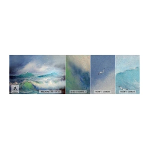 Amostra de papel de parede Premium Sand - O vento uivava triunfalmente… - Tempestade, Onda alta, Pássaros - 100x30 cm
