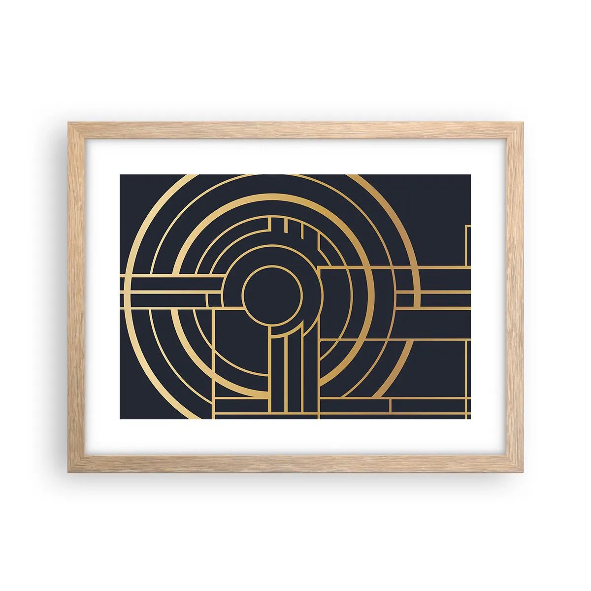 Pôster com moldura de carvalho claro - Rotação das coisas - 40x30 cm