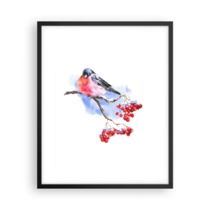 Pôster com moldura preta - Inverno a cores - 40x50 cm