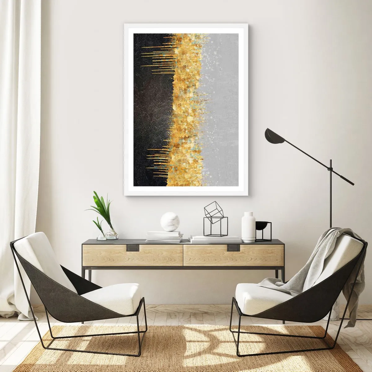 Pôster em moldura branca - Para dentro e para cima - 50x70 cm