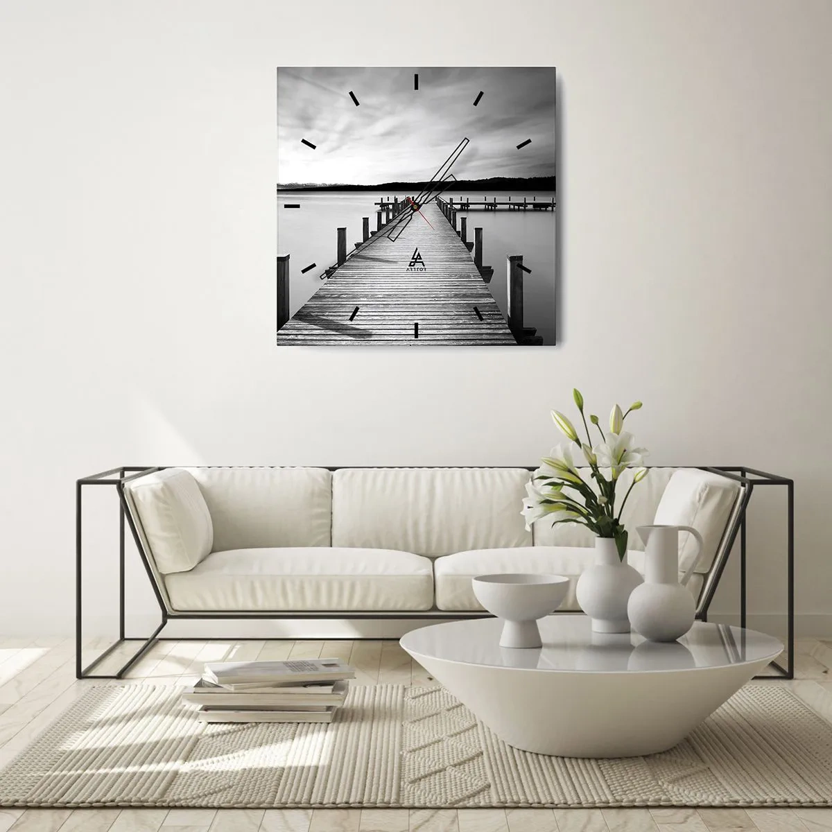 Relógio de parede - Relógio em vidro - A fonte da tranquilidade - 40x40 cm