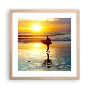 Pôster com moldura de carvalho claro - O Retorno do Guerreiro - 40x40 cm