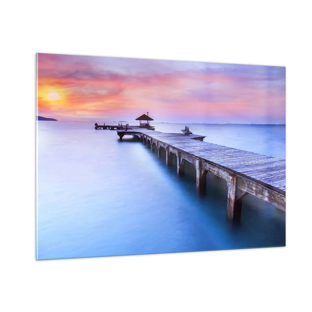 Quadro em vidro - Um mar de paz no horizonte - 100x70 cm