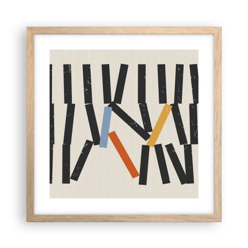 Pôster com moldura de carvalho claro - Dominó – composição - 40x40 cm