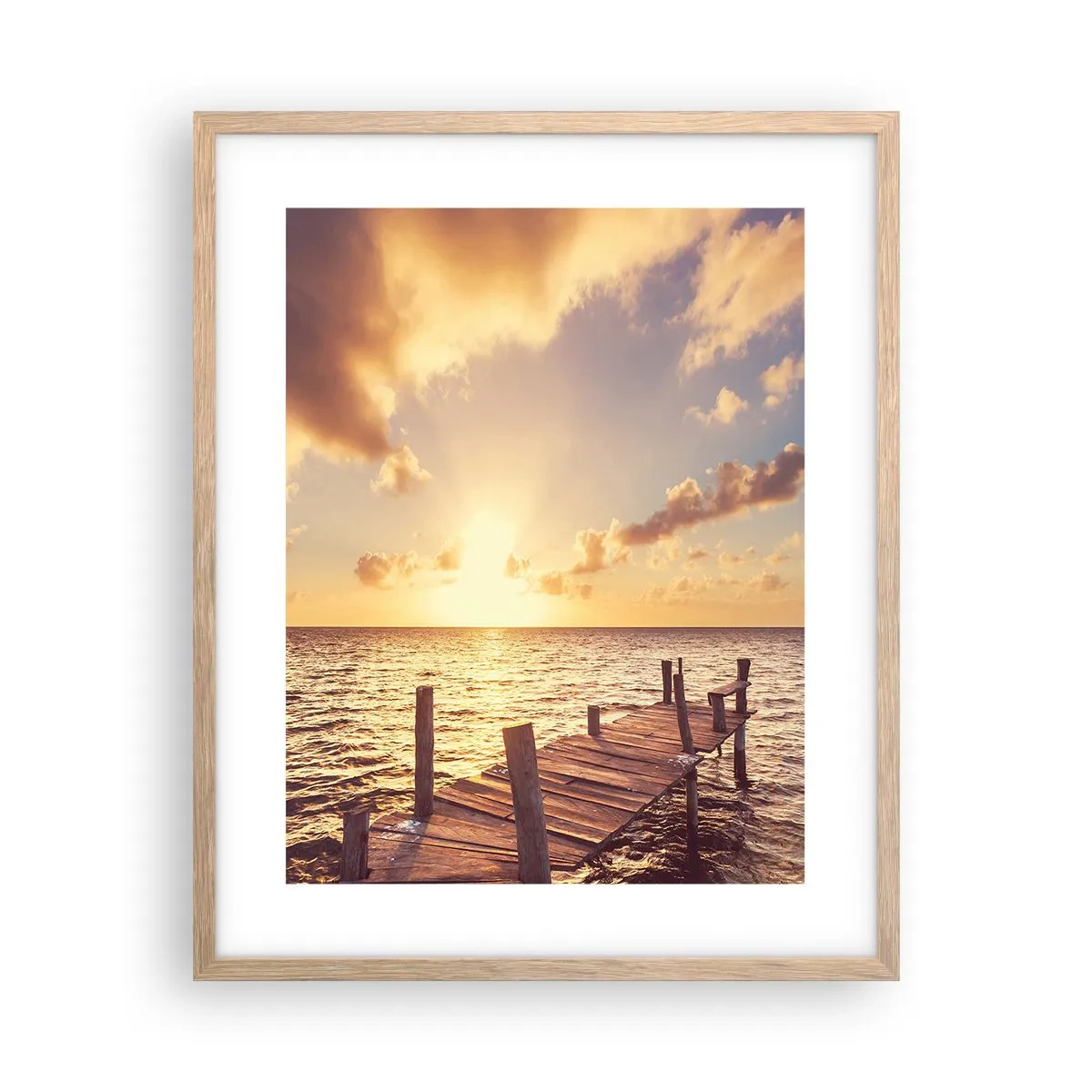 Pôster com moldura de carvalho claro - A terra dourada da gentileza - 40x50 cm