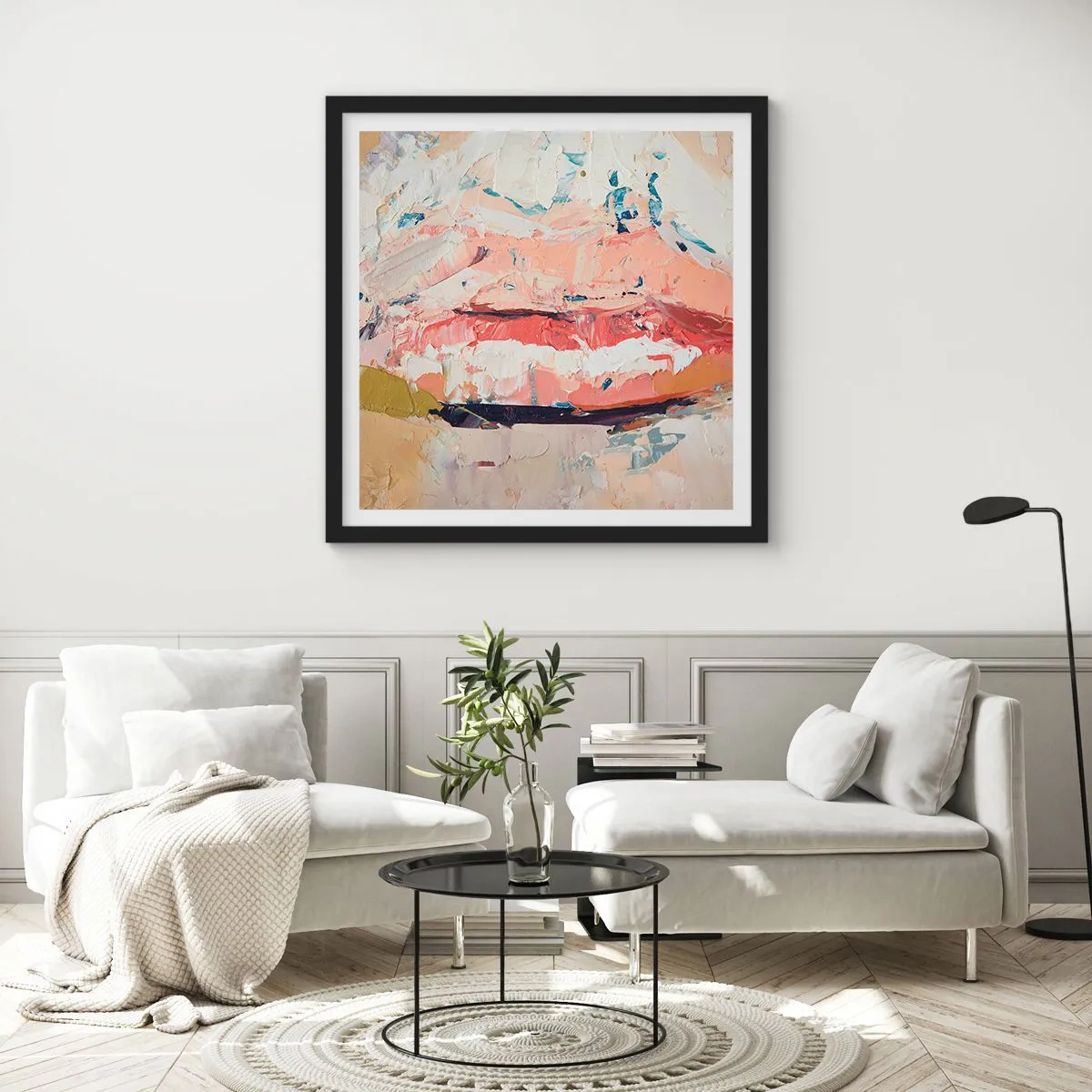 Pôster com moldura preta - Desperta os sentidos - 50x50 cm