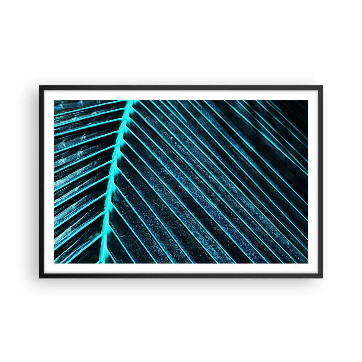 Pôster com moldura preta - Textura verde - 91x61 cm
