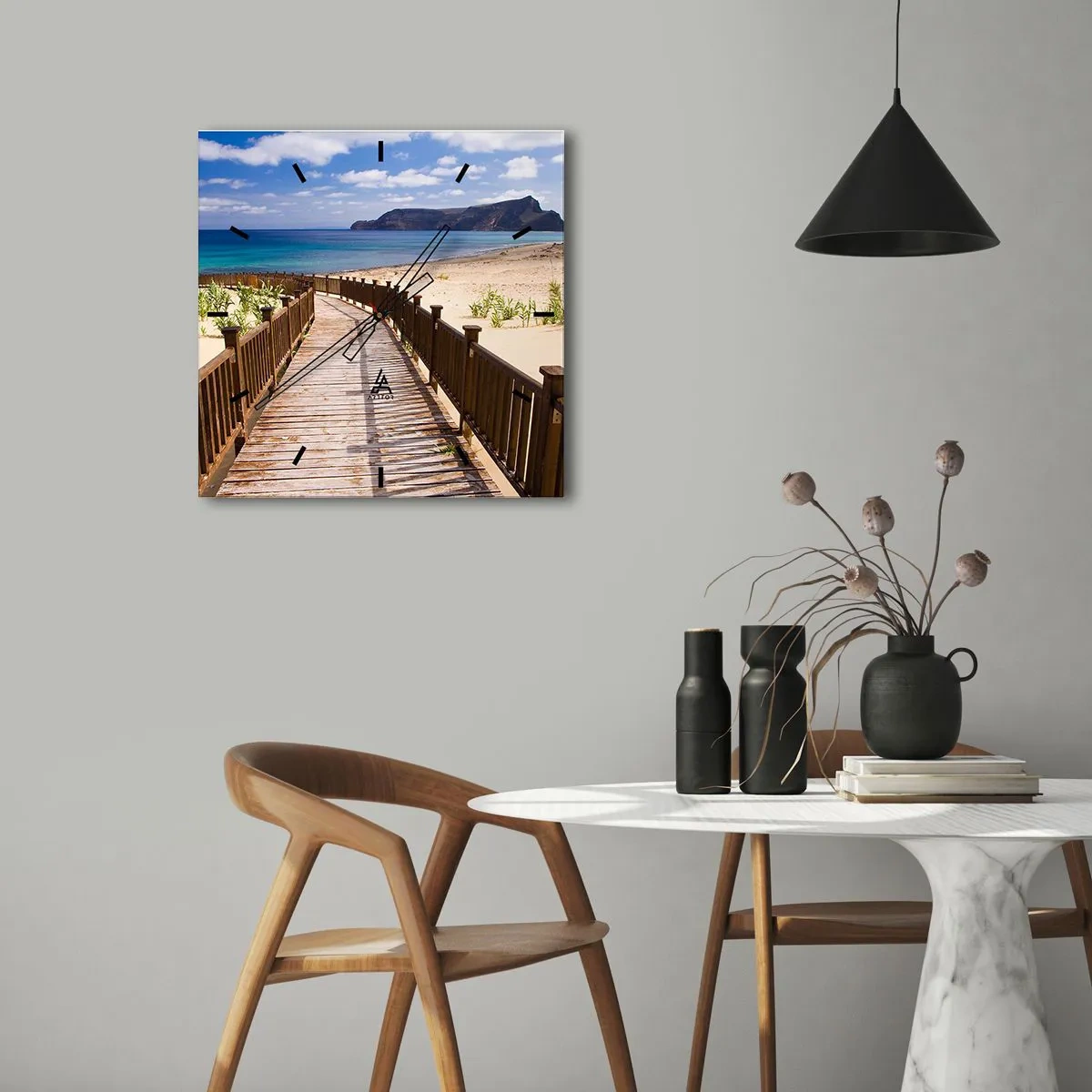 Relógio de parede - Relógio em vidro - Leve-me para as ilhas felizes - 30x30 cm