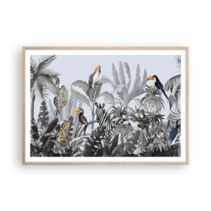 Pôster com moldura de carvalho claro - Conto de fadas africano - 100x70 cm