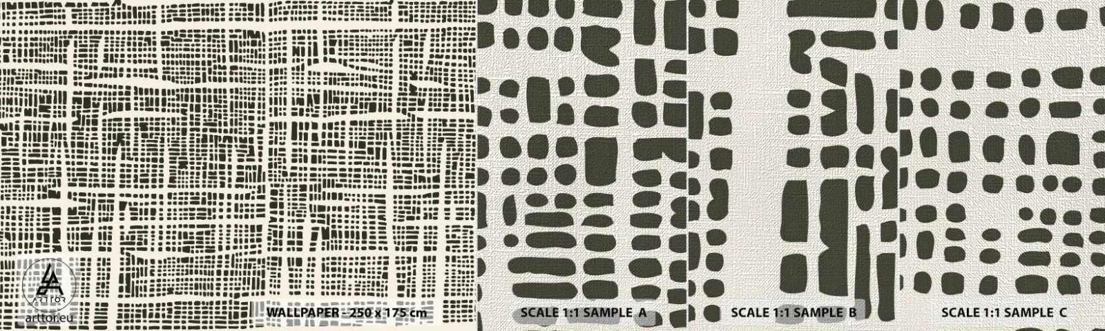 Amostra de papel de parede Premium Canvas - Uma composição tecida - Abstração, Gráficos, Pedaço - 100x30 cm