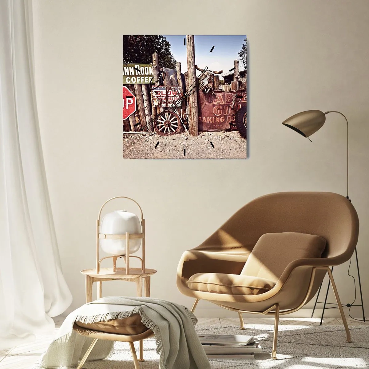 Relógio de parede - Relógio em vidro - E o tempo parou - 30x30 cm