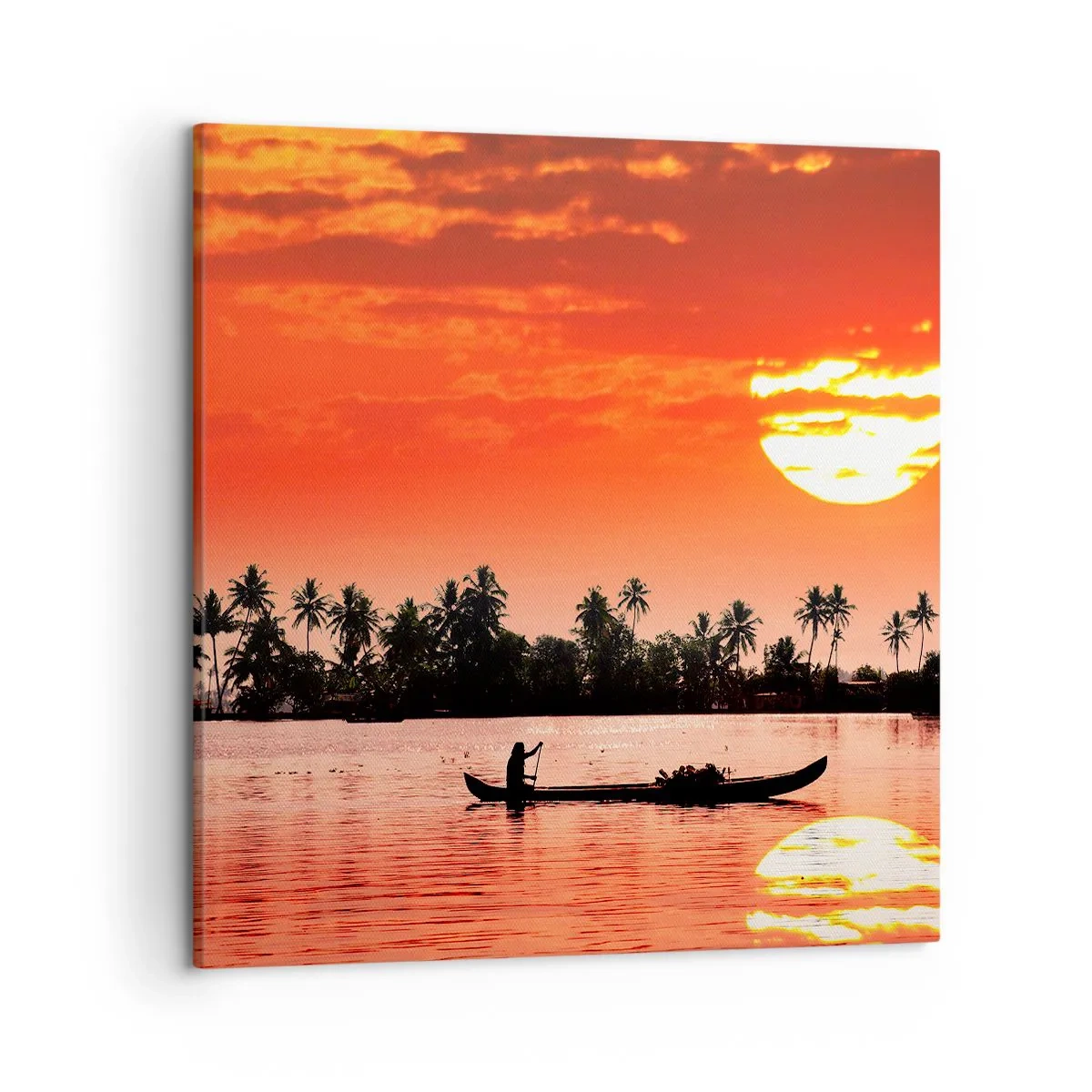 Quadro em tela - A calma dos trópicos ao pôr do sol - 50x50 cm