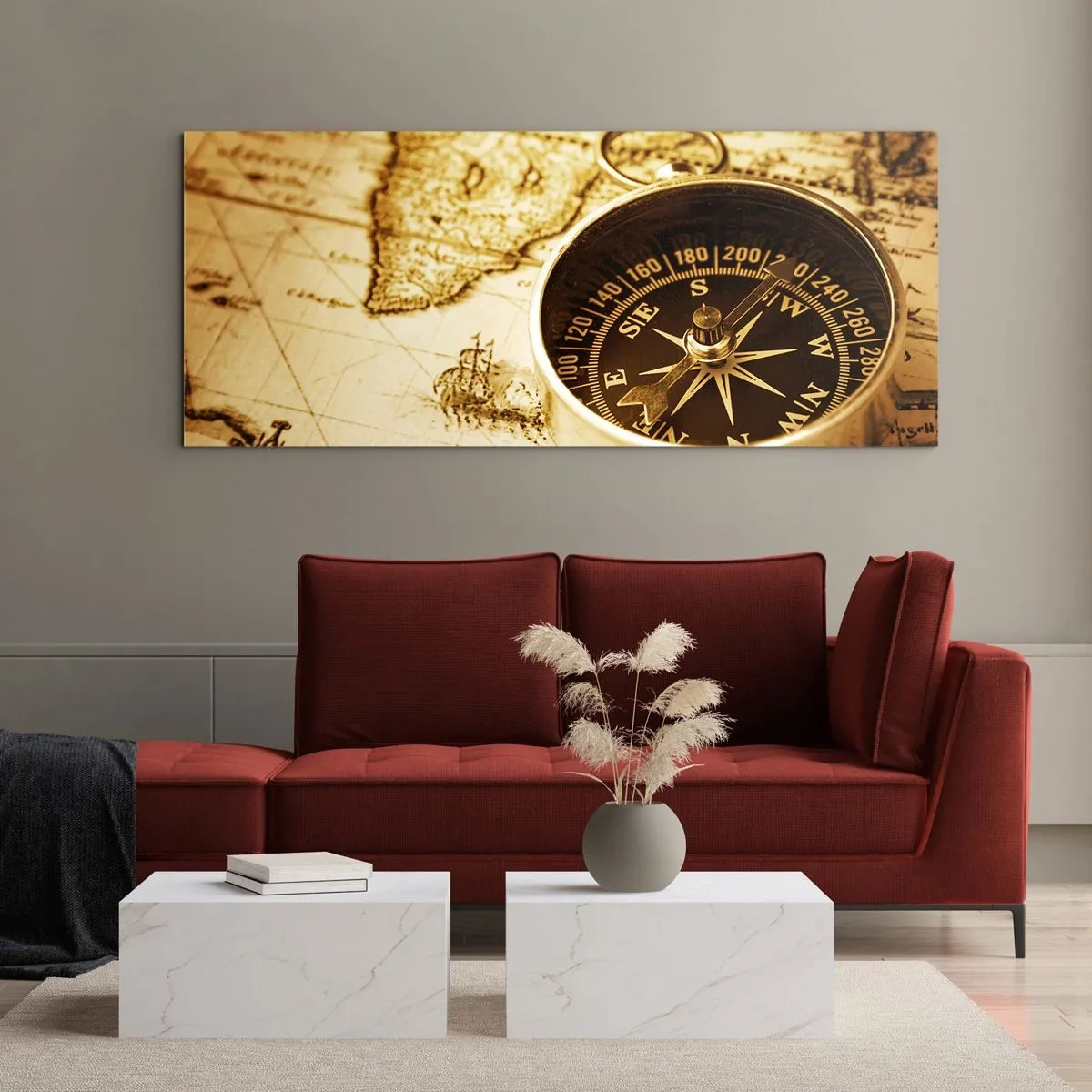 Quadro em vidro - Oriente ou Ocidente? - 100x40 cm