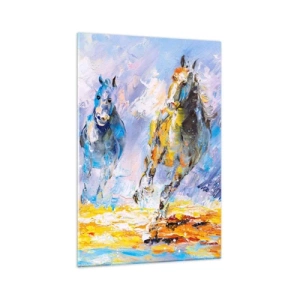Quadro em vidro - Galopando através do brilho - 70x100 cm
