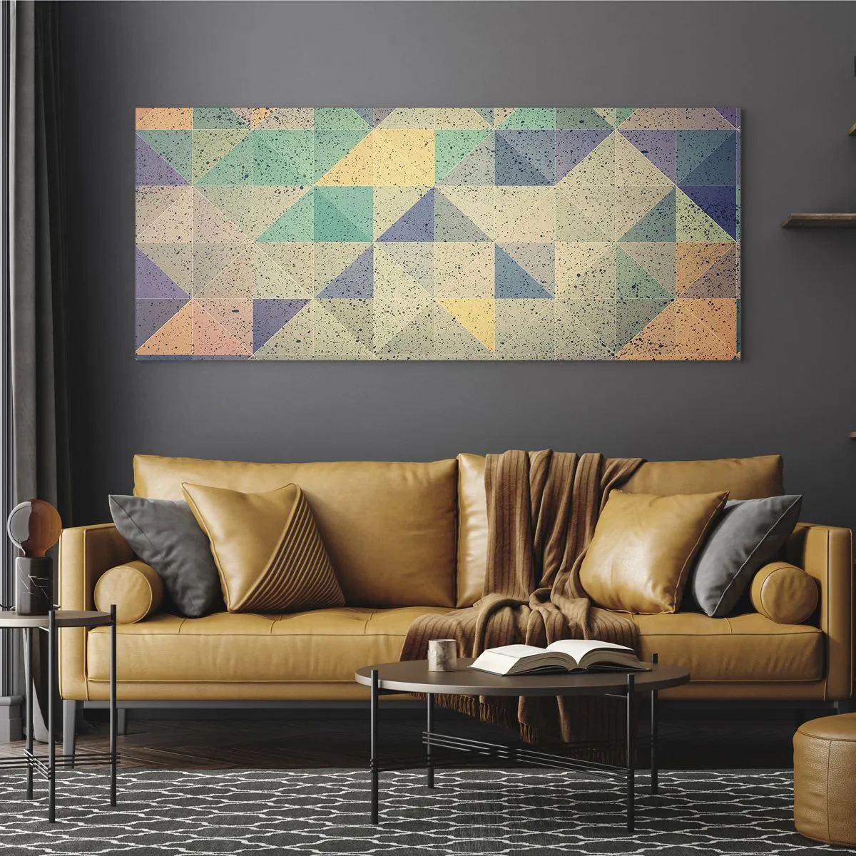 Quadro em vidro - República dos triângulos - 120x50 cm