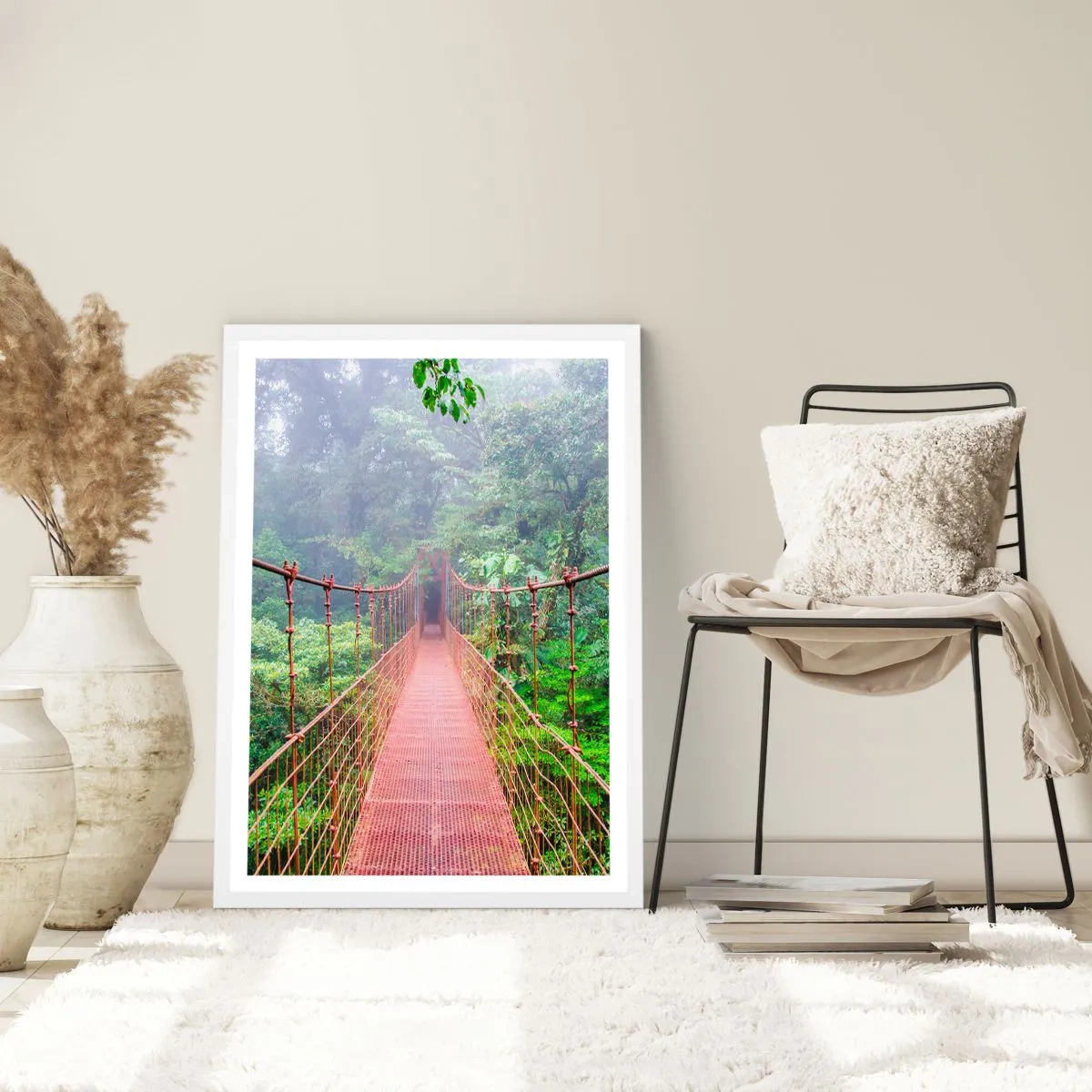 Pôster em moldura branca - Suspenso acima das copas - 70x100 cm