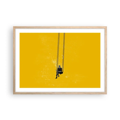 Pôster com moldura de carvalho claro - Dia como todos os dias - 70x50 cm