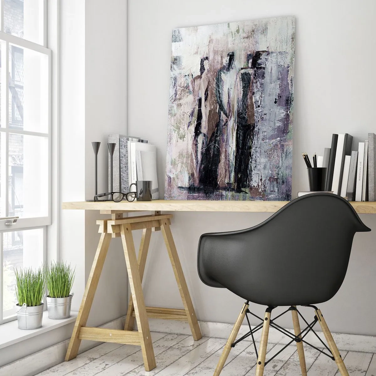 Quadro em vidro - Três misteriosos - 50x70 cm