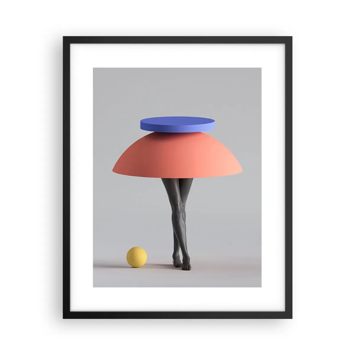 Pôster com moldura preta - Composição surrealista - 40x50 cm