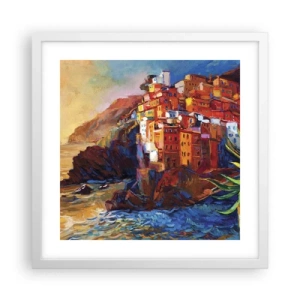 Pôster em moldura branca - Vibrações italianas - 40x40 cm