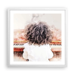 Pôster em moldura branca - Num mundo novo - 50x50 cm