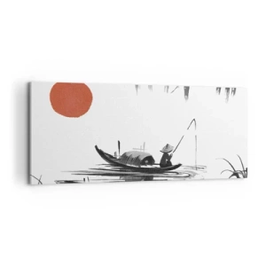 Quadro em tela - Tarde asiática - 100x40 cm