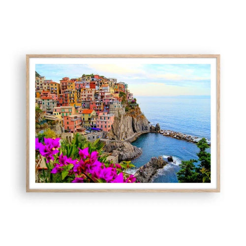 Pôster com moldura de carvalho claro - A cidade que sorri - 100x70 cm