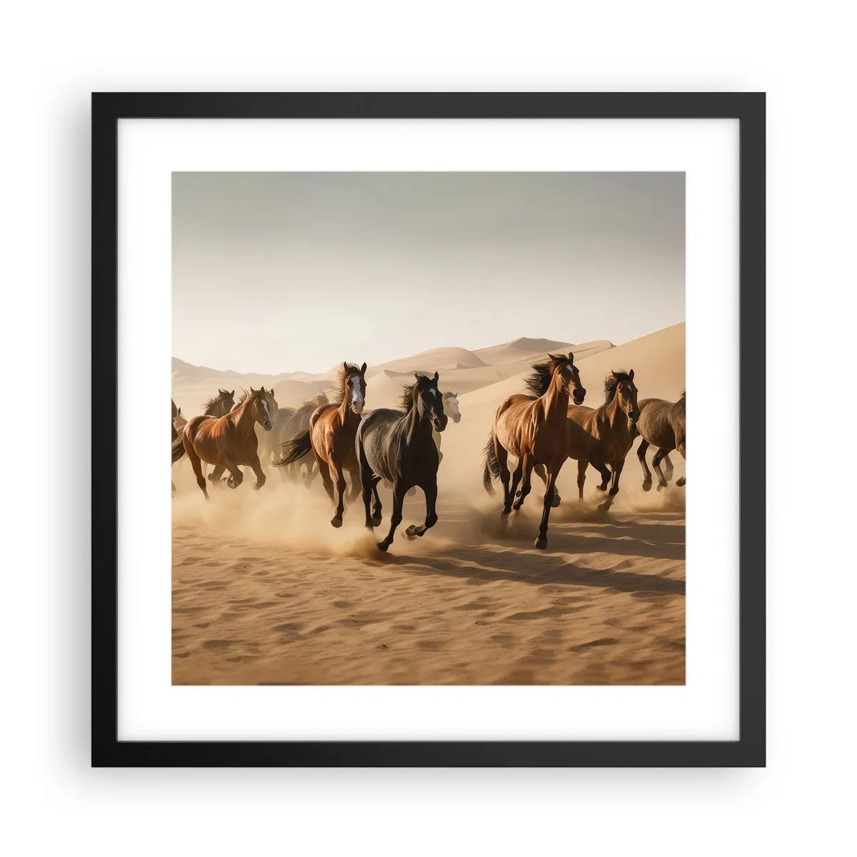 Pôster com moldura preta - Livre como o vento - 40x40 cm