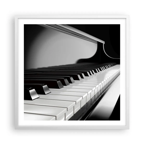 Pôster em moldura branca - Harmonia de formas e cores - 60x60 cm