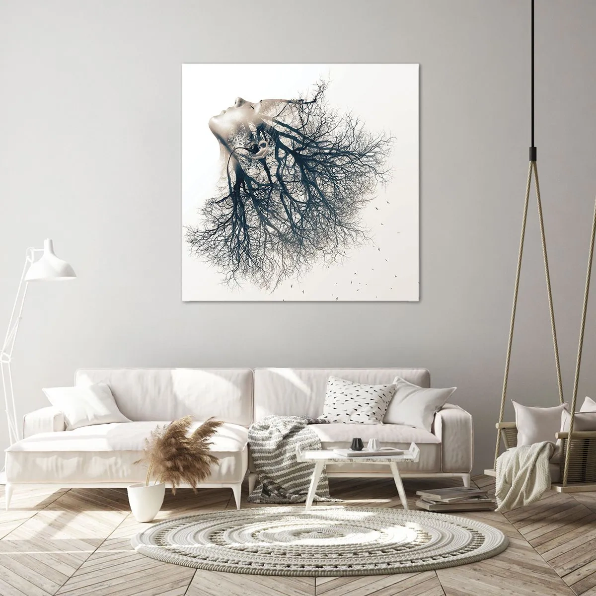 Quadro em tela - Ouvir o sussurro da árvore - 60x60 cm