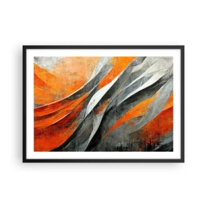 Pôster com moldura preta - Calor e frio - 70x50 cm